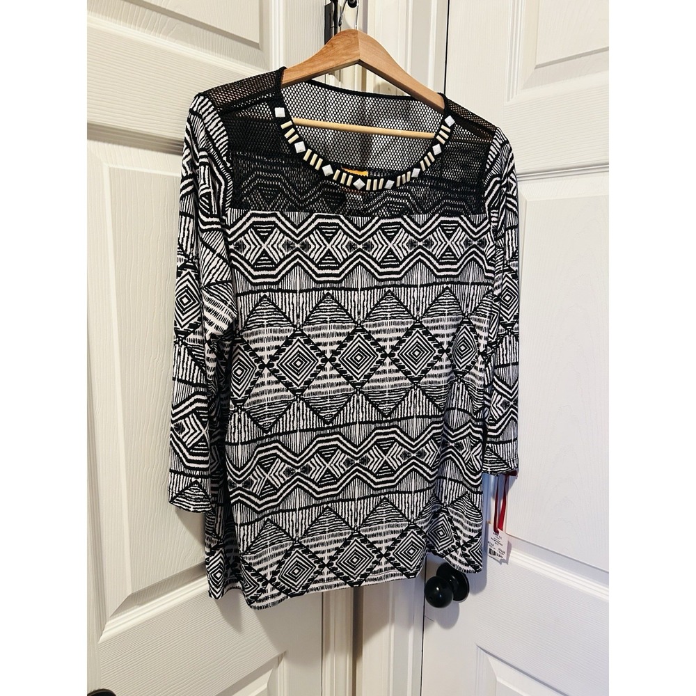 New Ruby Road Women's Dillards Blouse Geometric 1X